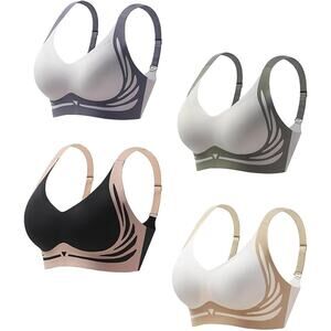 NWT ~ 4 Pack Multicolor Push Up Bras - Lift & Support ~ Women's Plus Size XXL